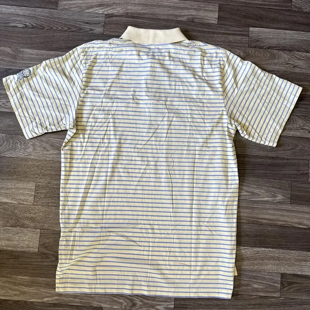 Polo Golf Ralph Lauren Polo Shirt Men’s Medium Yellow Blue Striped Pony Logo
